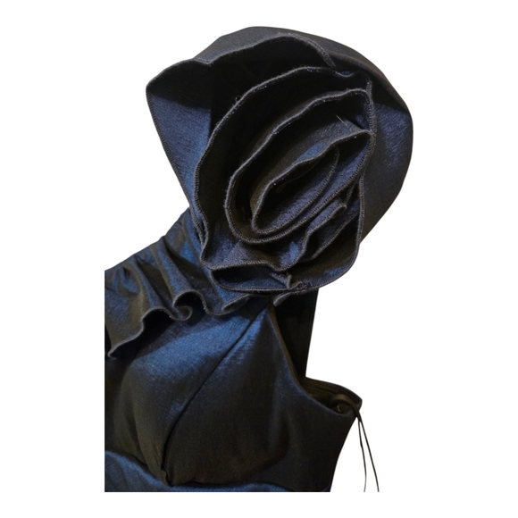 NWT Laura Petites Elegant One-Shoulder Navy Dress - Picture 4 of 6